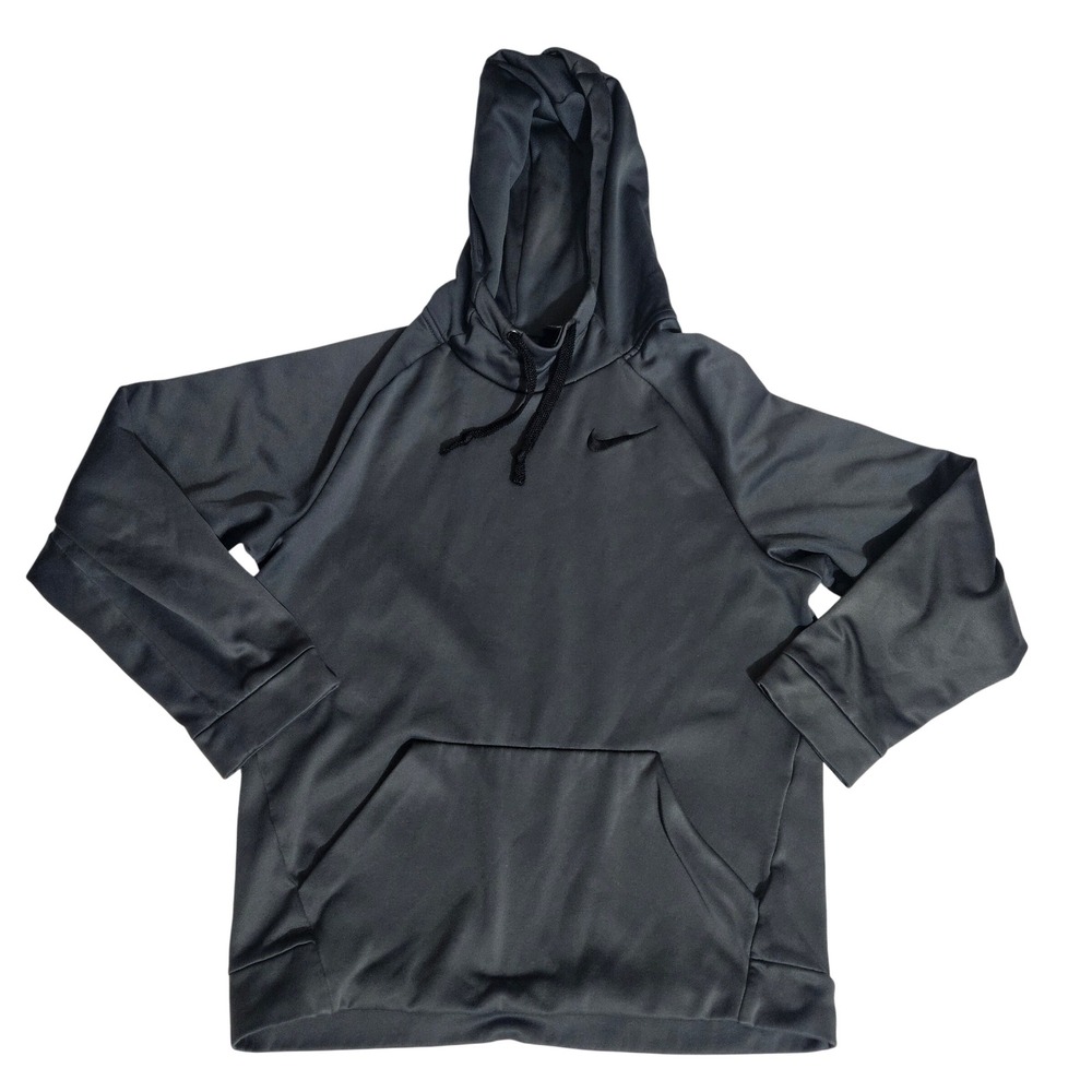 Nike Dri-FIT Mens Small Gray Pullover Hoodie Athletic Training Sweatshirt Swoosh